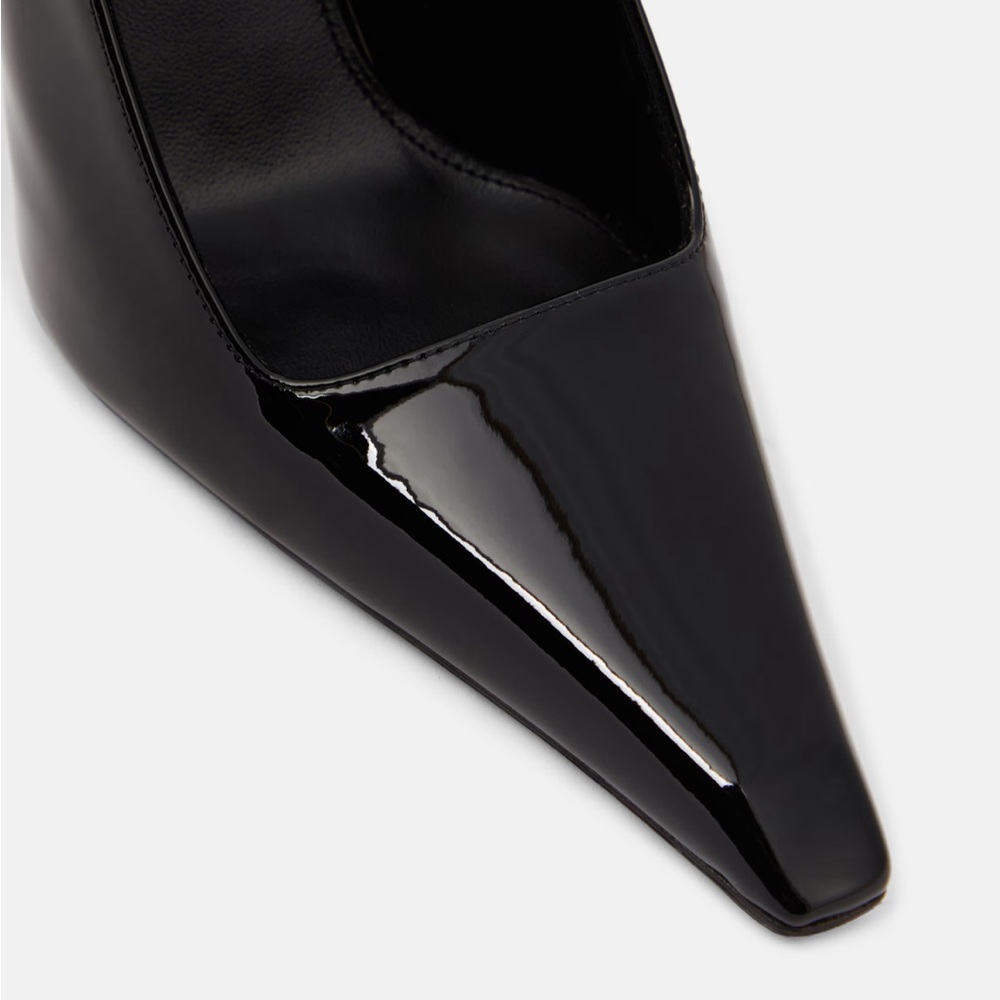 Saint Laurent Lee Black Patent Leather Stiletto Heels - Picture 5 of 9
